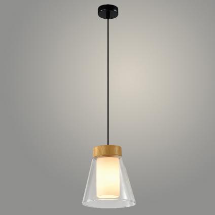 Подвес 24255/1HQ F BK+WOOD черный/дерево 1х40W E27 h1000, 24